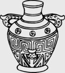 传统花纹双耳陶罐图案