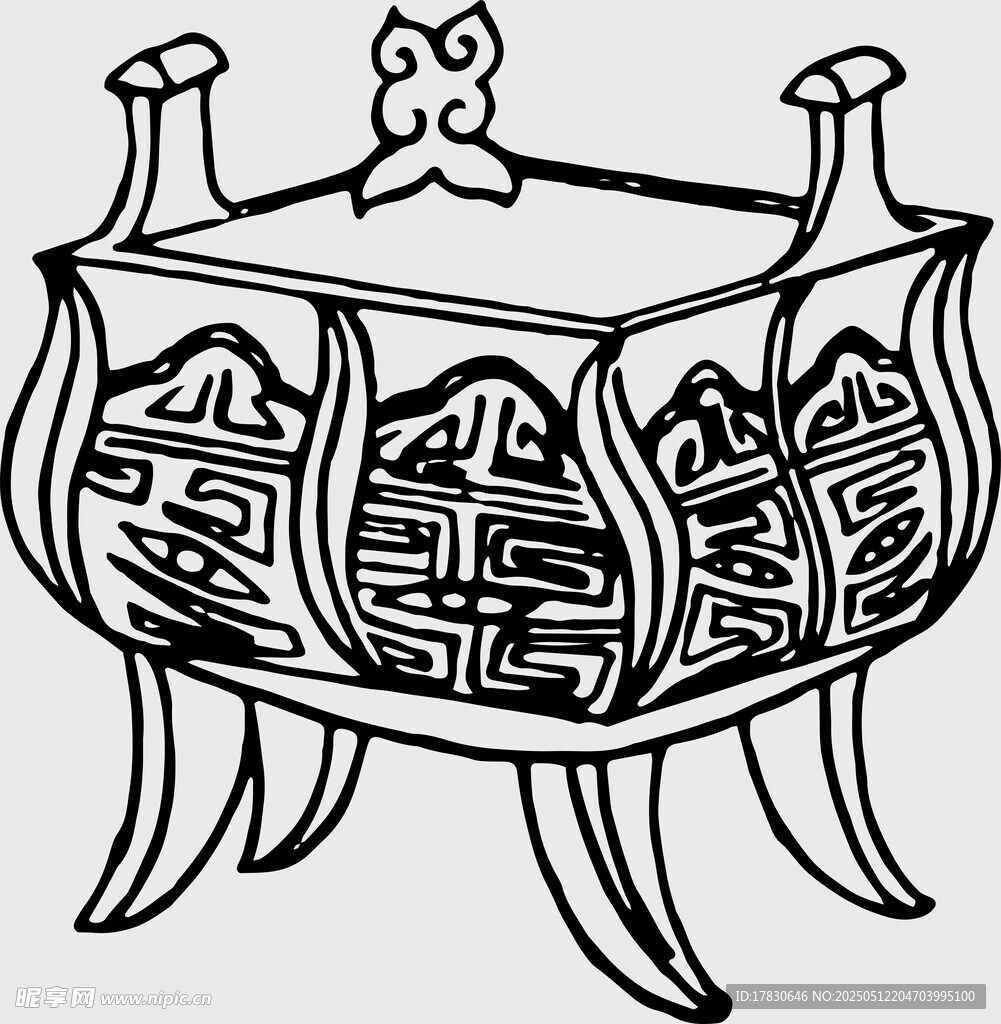 古代精美青铜鼎图案