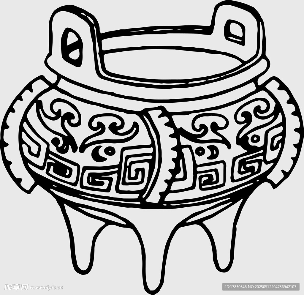 古代青铜鼎图案设计元素