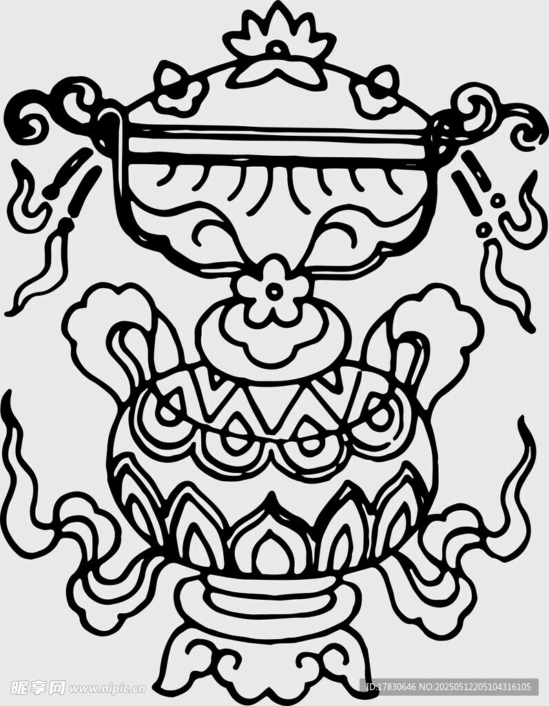 传统中式精美鼎形图案