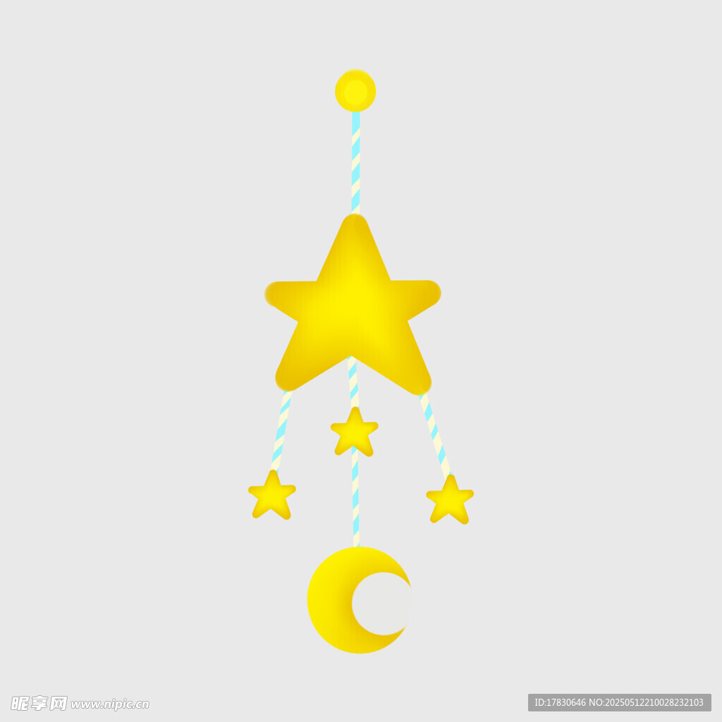 星星月亮风铃装饰图案