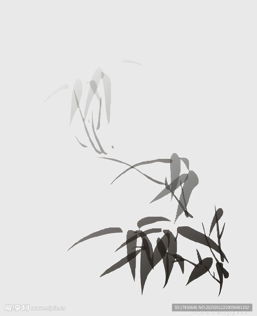 水墨写意竹景图