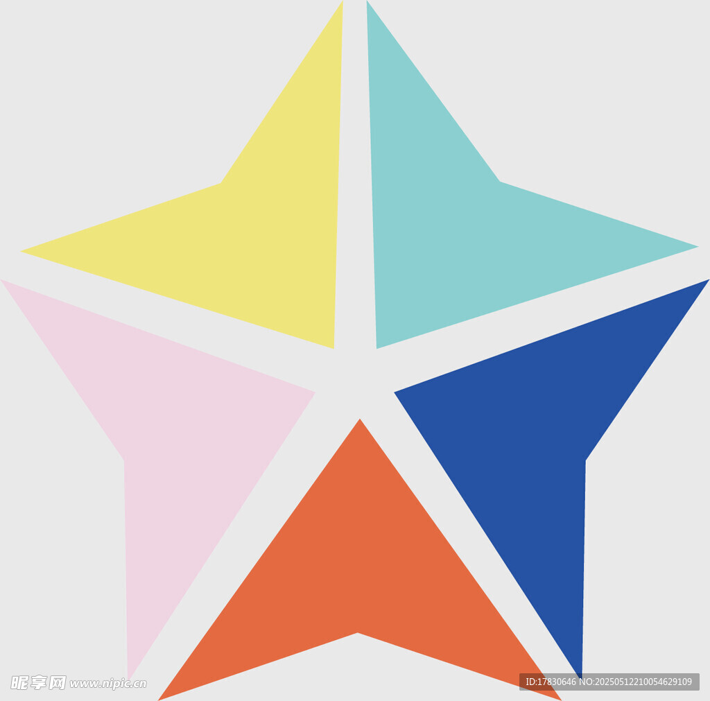 多彩五角星图案设计