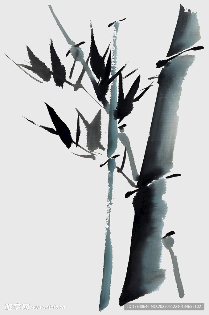 水墨风竹子写意画