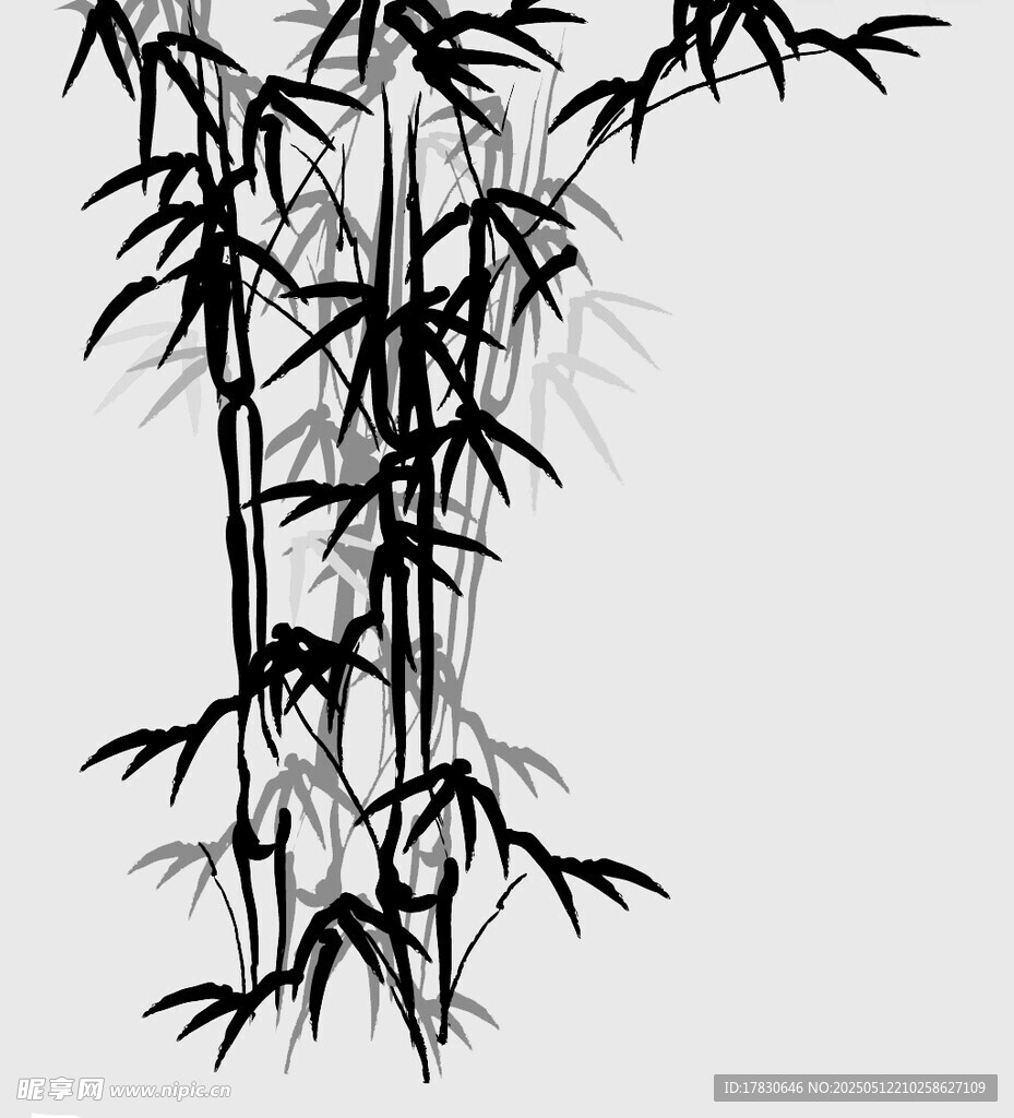 水墨风竹子插画