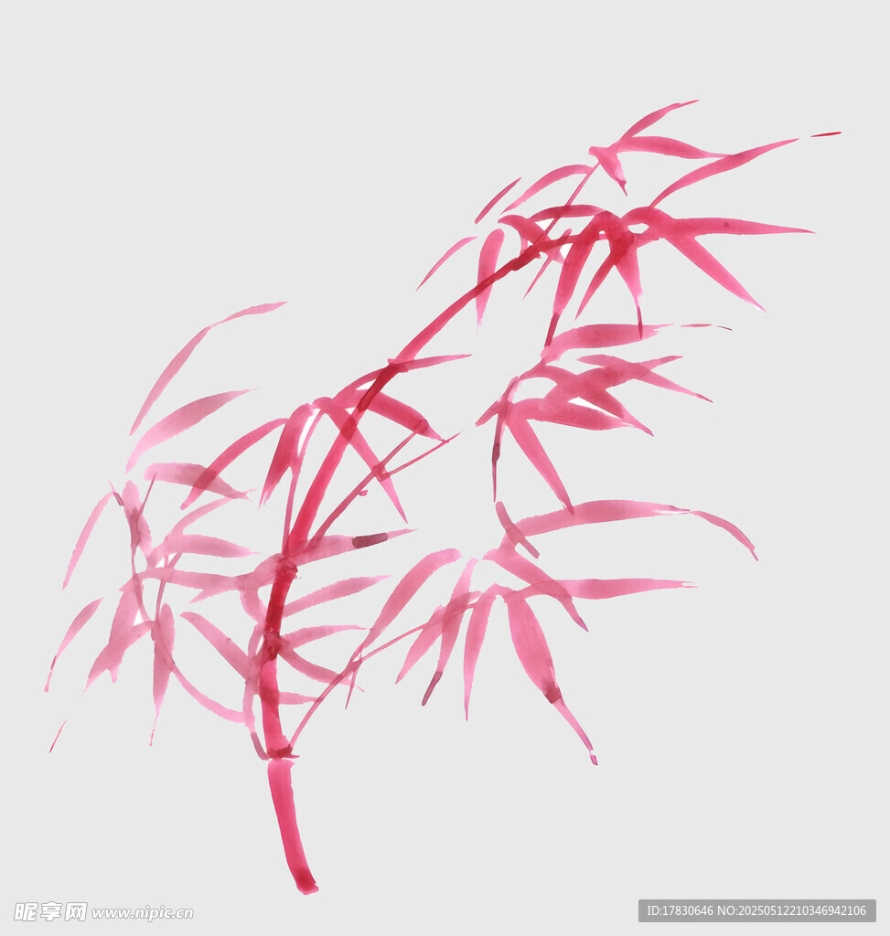 粉色竹叶特写