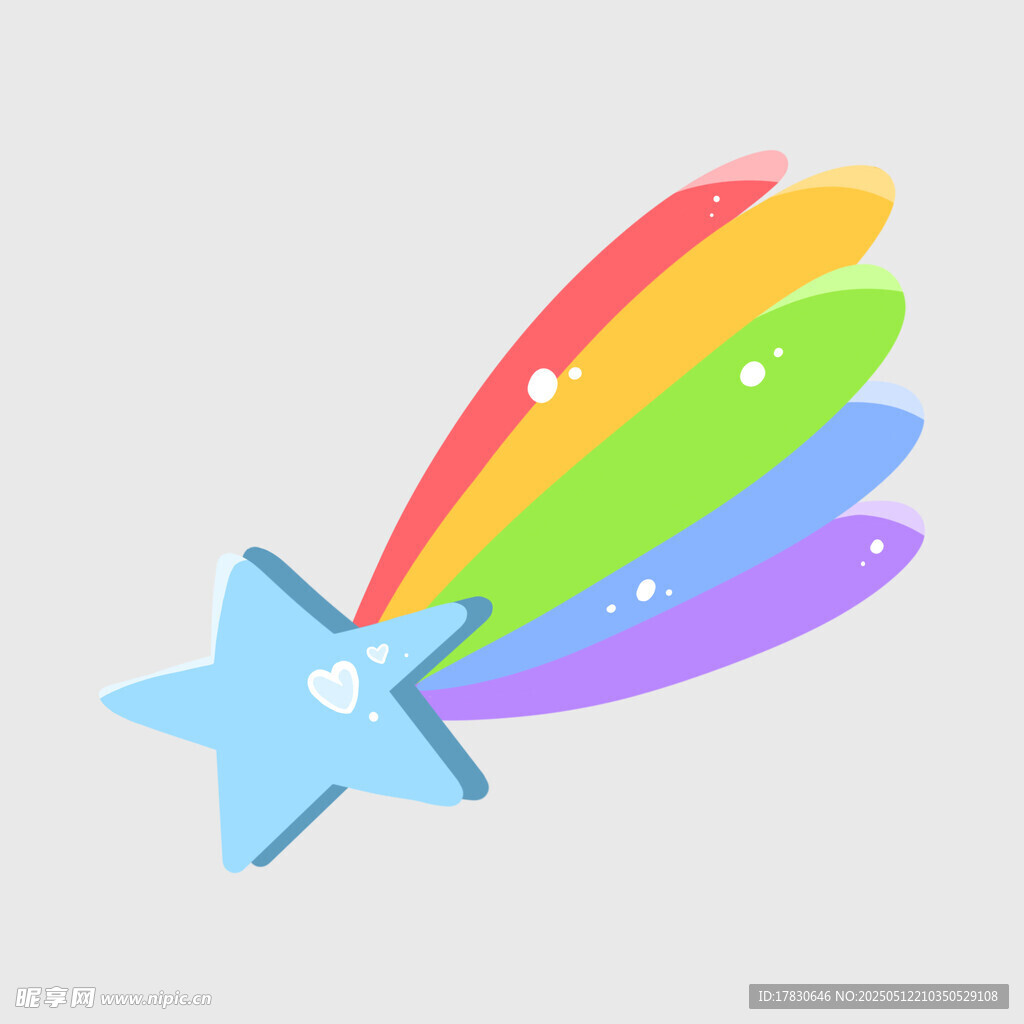 彩虹流星星星梦幻插画