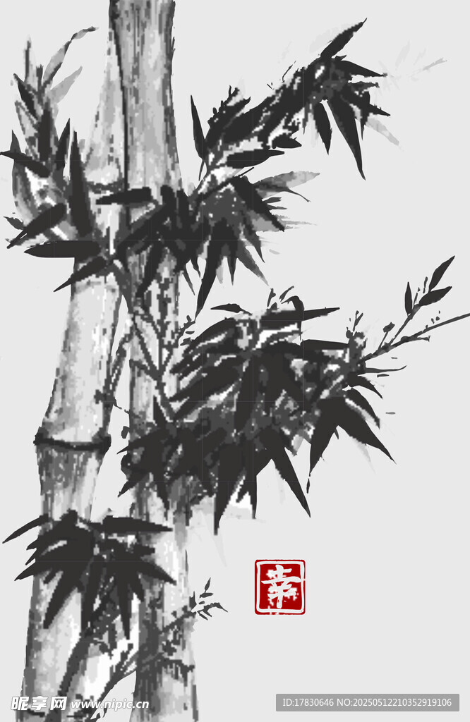 水墨风竹子图