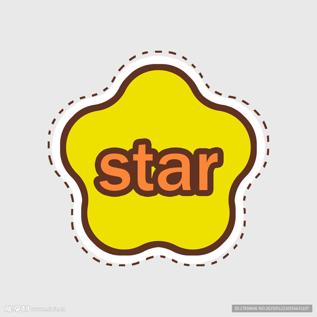 黄色星形图案带star字样