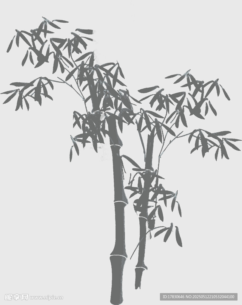 水墨风竹子插画