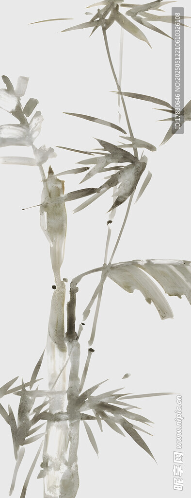 水墨风竹子画作