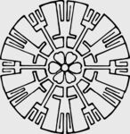 传统圆形几何花纹图案