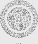 传统双龙纹圆形图案设计