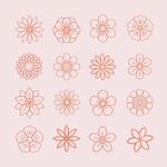 简约线条花朵图案集合
