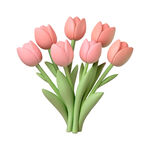 粉色3d郁金香花束