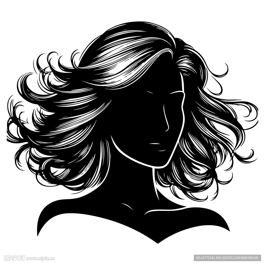 女性头像剪影