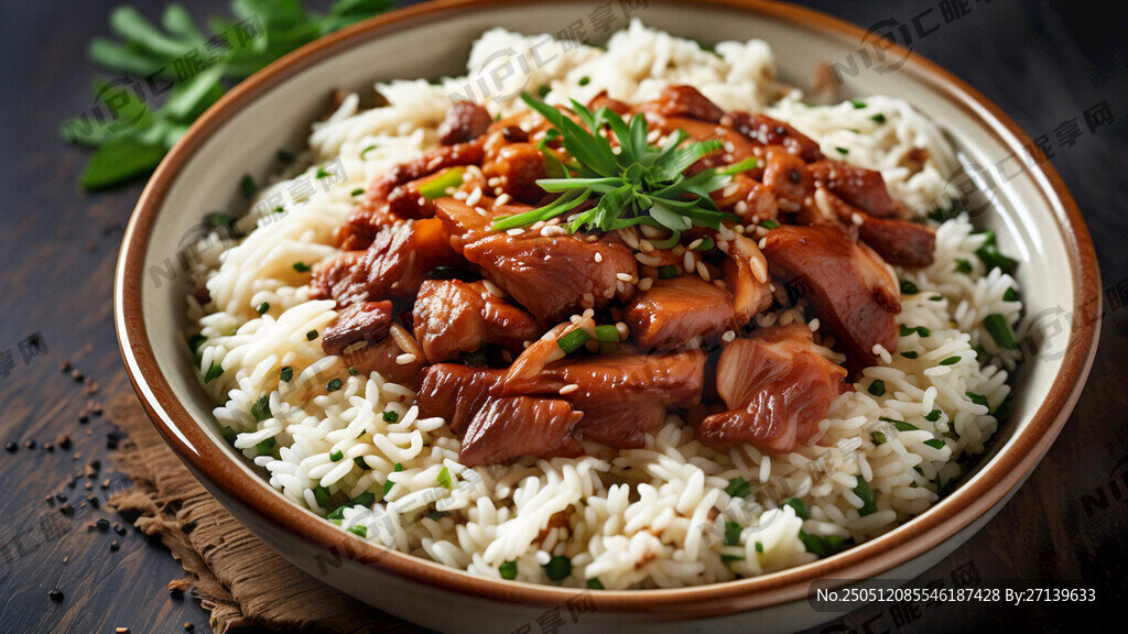 鹅肉鹅油炒饭 炒饭里有芹菜丁
