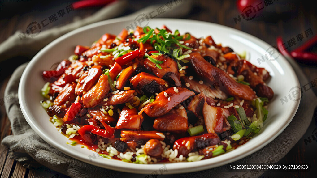 风干鹅肉丁鹅油炒饭图片