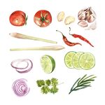 多样新鲜蔬菜与香料组合