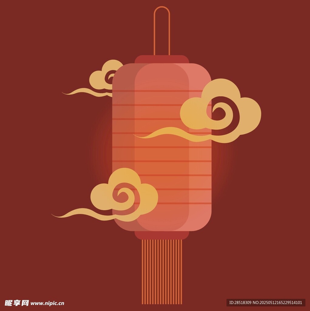 中式灯笼伴祥云