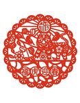 圆形福字剪纸图案