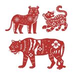 剪纸风格老虎图案
