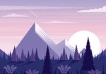 山间日落美景