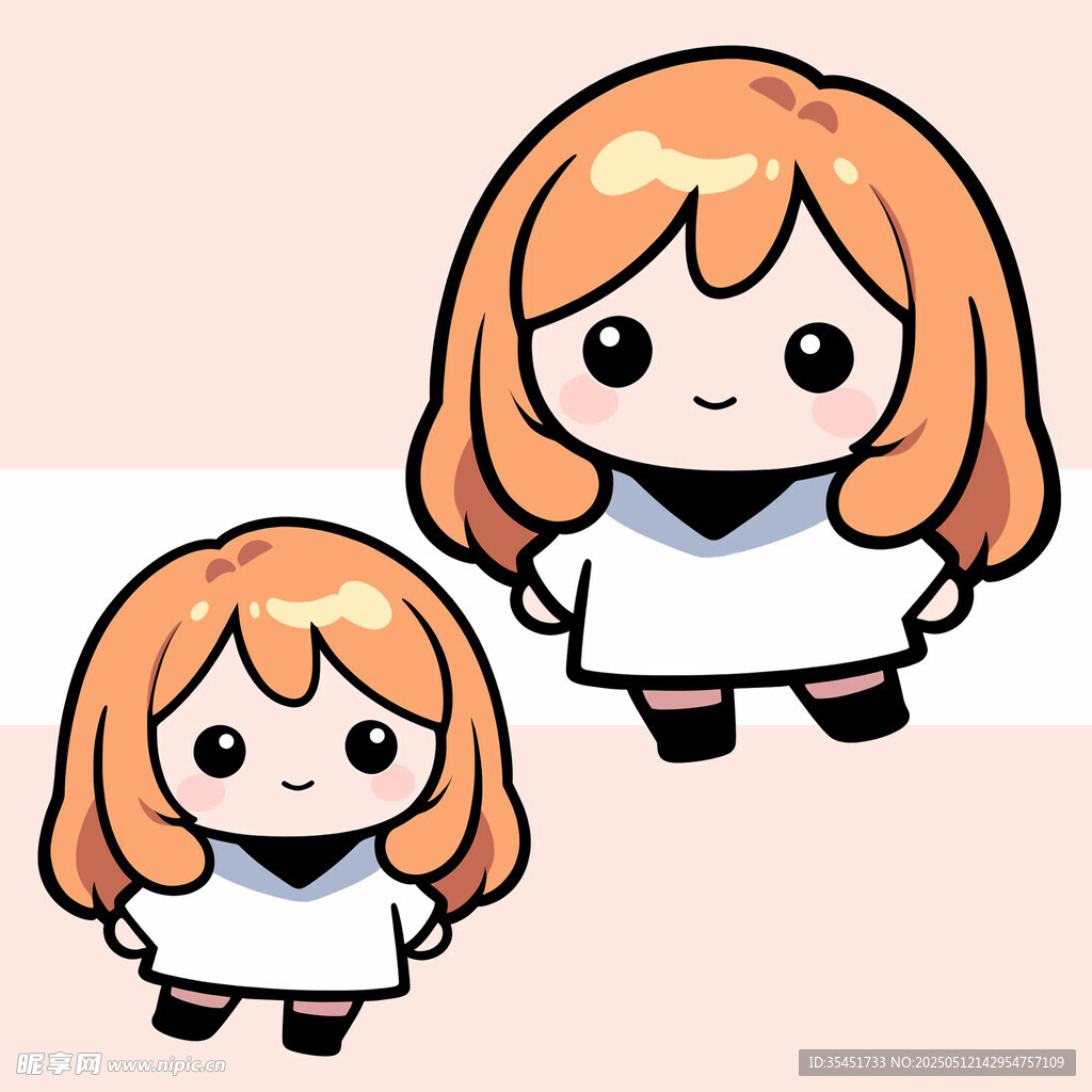 双马尾卡通女孩形象设计