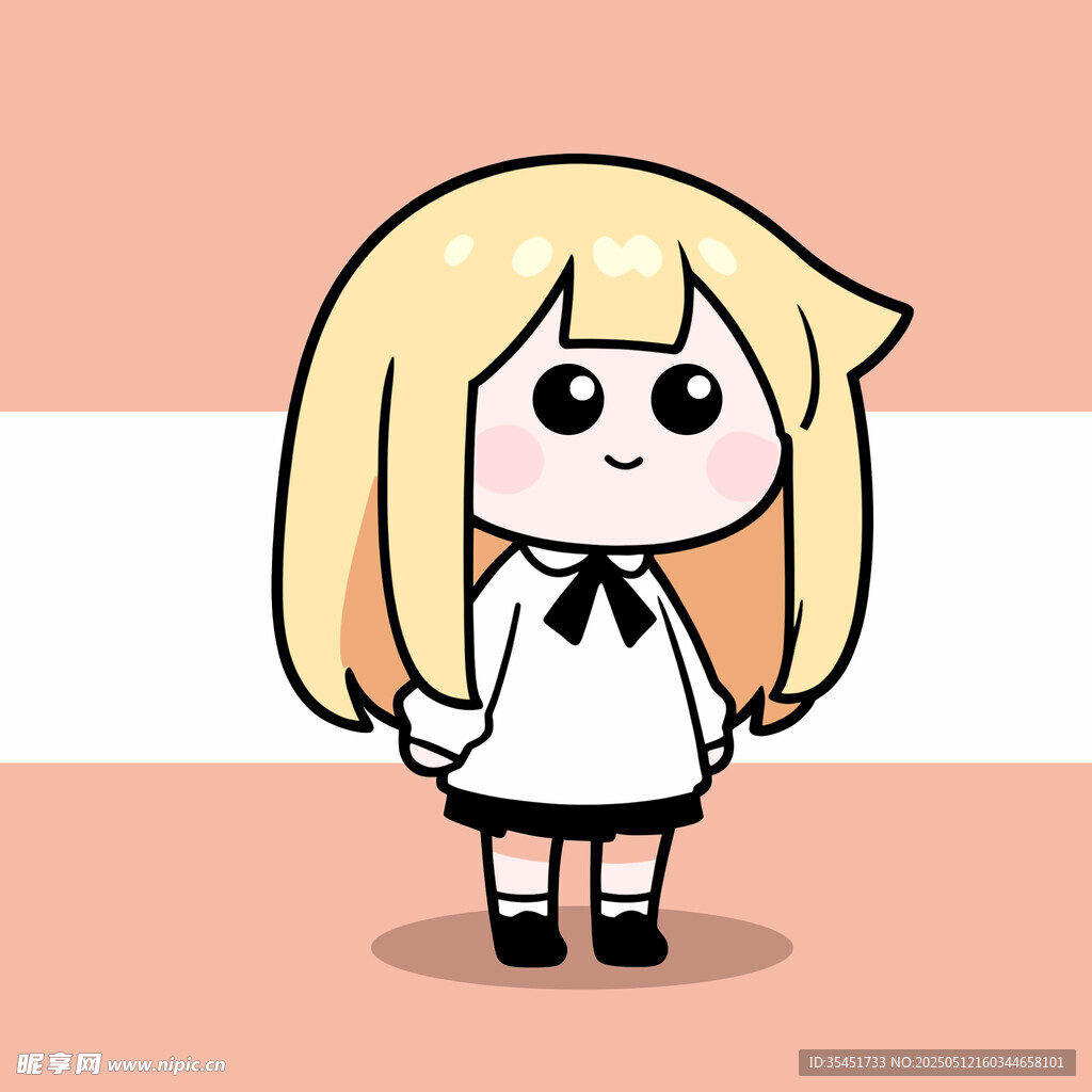 可爱金发女孩卡通形象