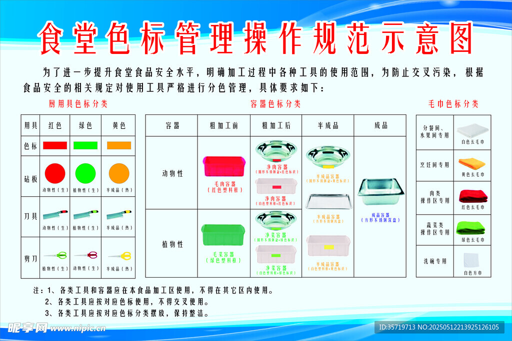 食堂色标