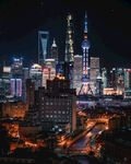 繁华都市夜景璀璨灯火