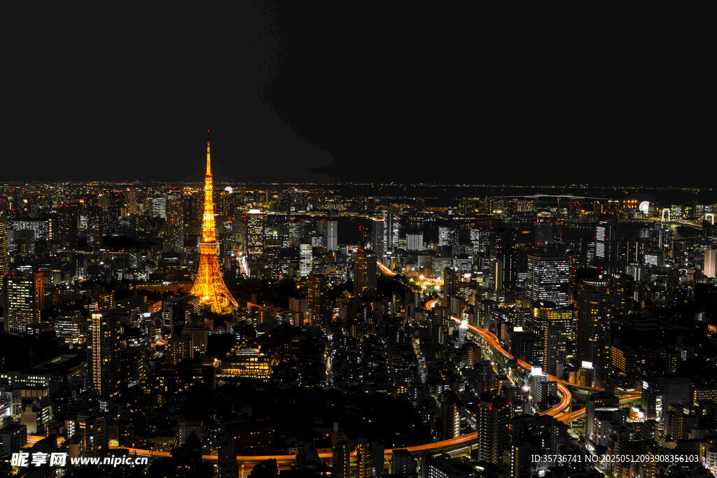 东京塔夜景璀璨灯火