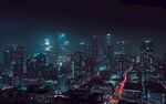 璀璨夜色下的繁华都市景观