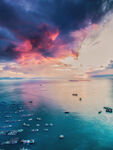 梦幻海上晚霞美景