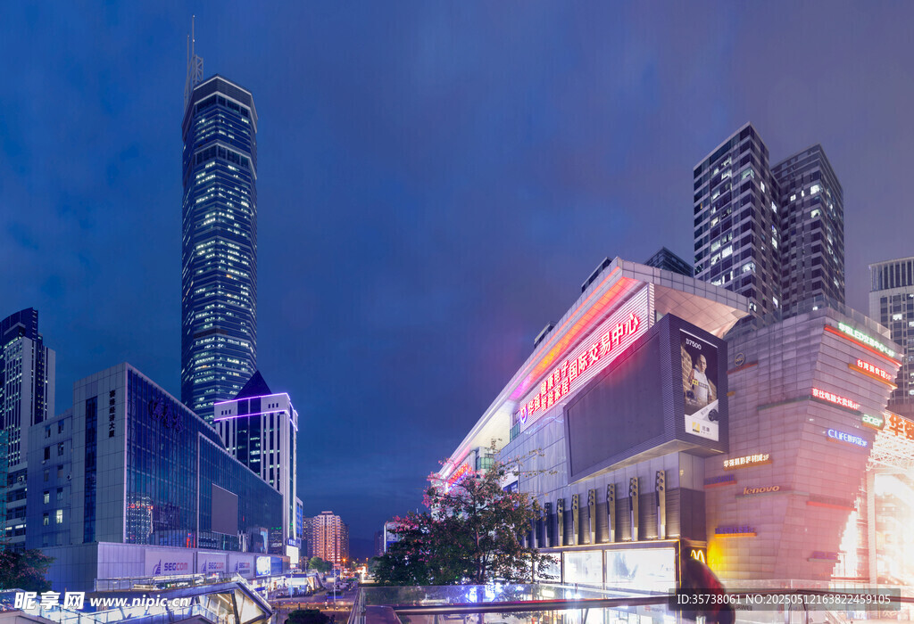都市璀璨夜景建筑风光
