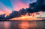 海上绚丽日落美景