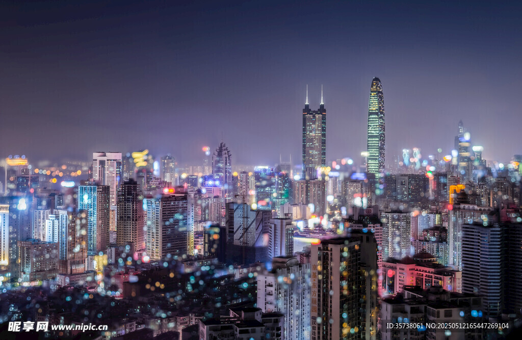 繁华都市夜景璀璨灯火