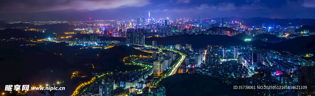 璀璨都市夜景俯瞰图