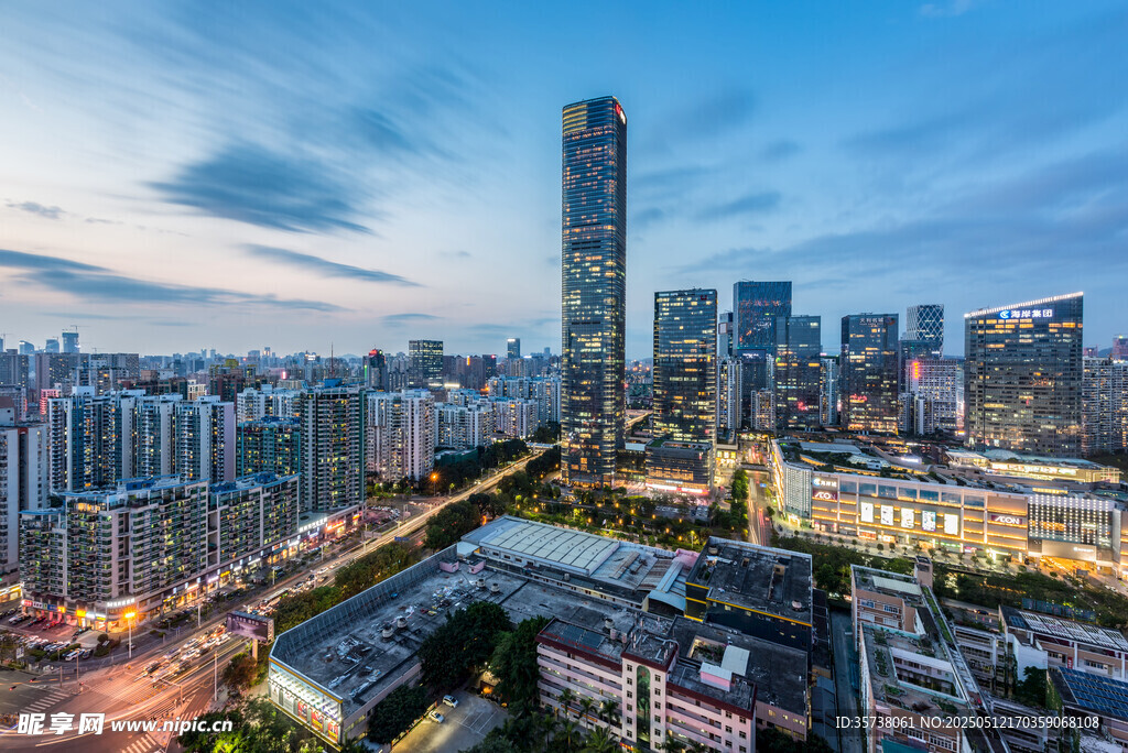 都市繁华夜景俯瞰图