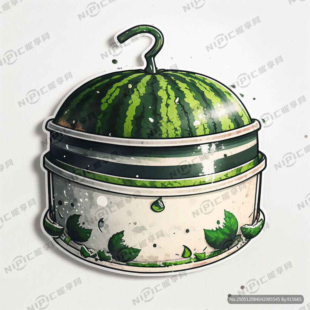 西瓜桶贴纸