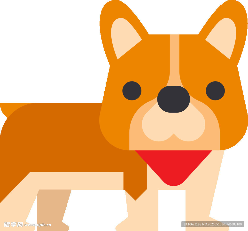 可爱法斗犬插画形象