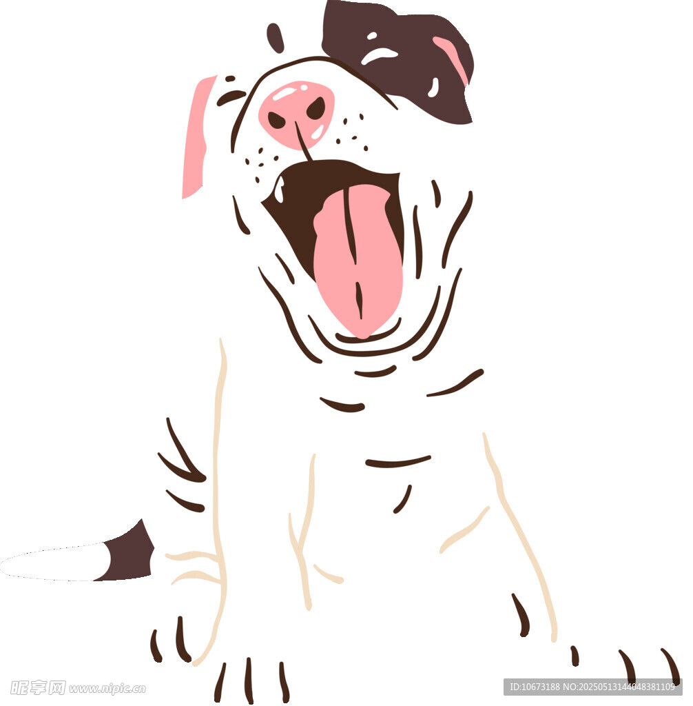 可爱张嘴小狗插画