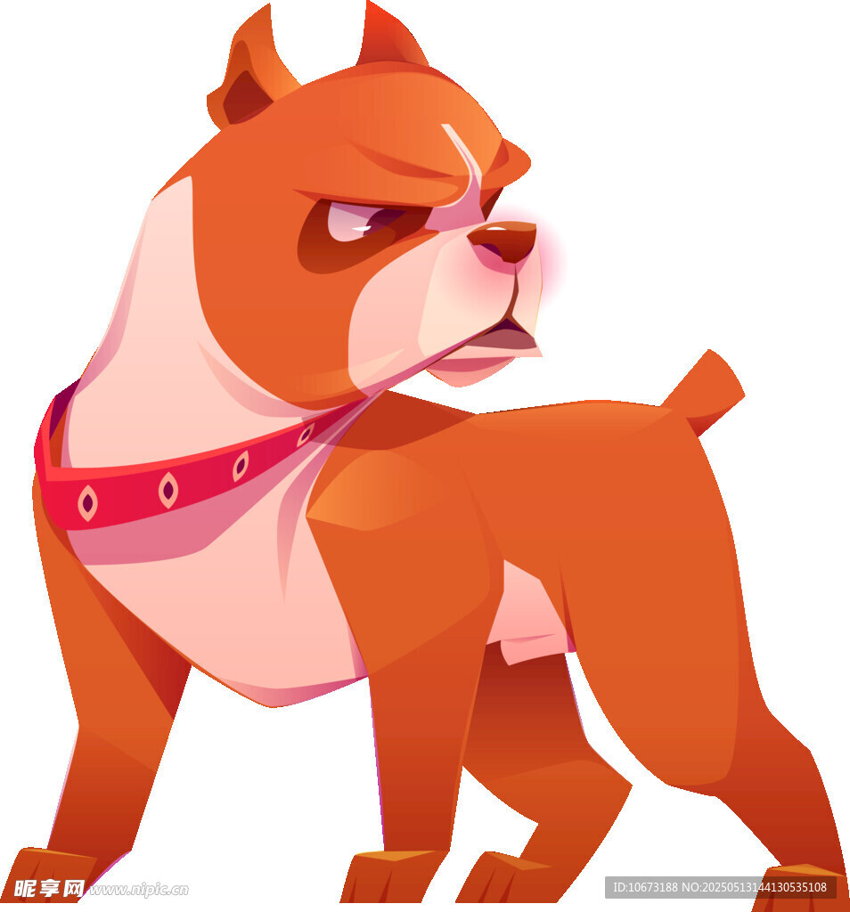 愤怒的斗牛犬卡通形象