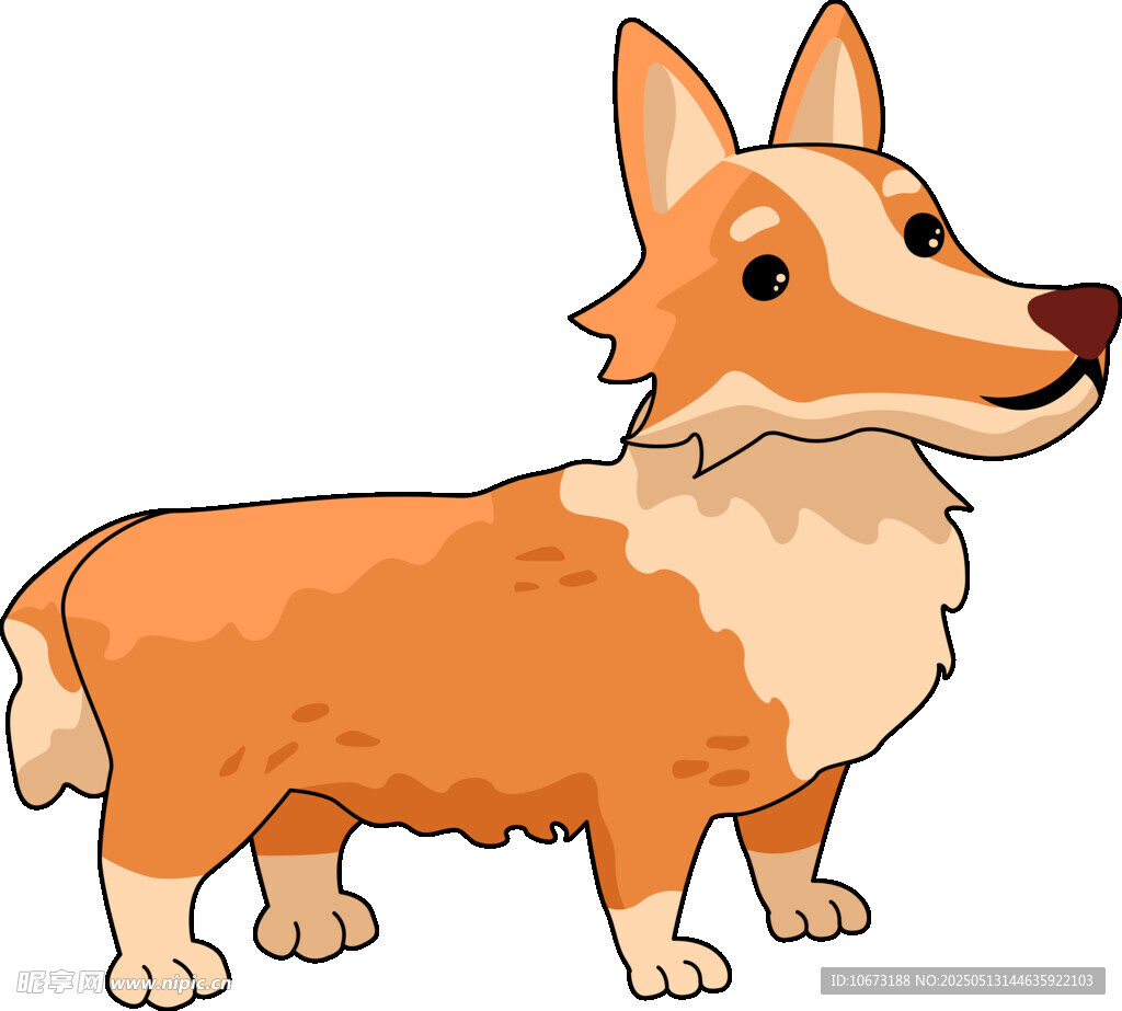 可爱站立柯基犬形象