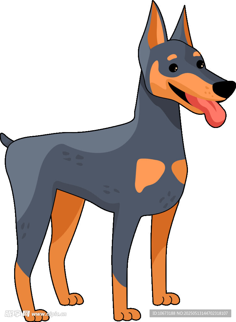 可爱杜宾犬卡通形象