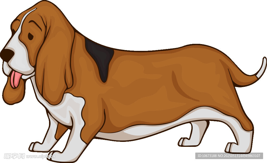 可爱巴吉度猎犬卡通形象