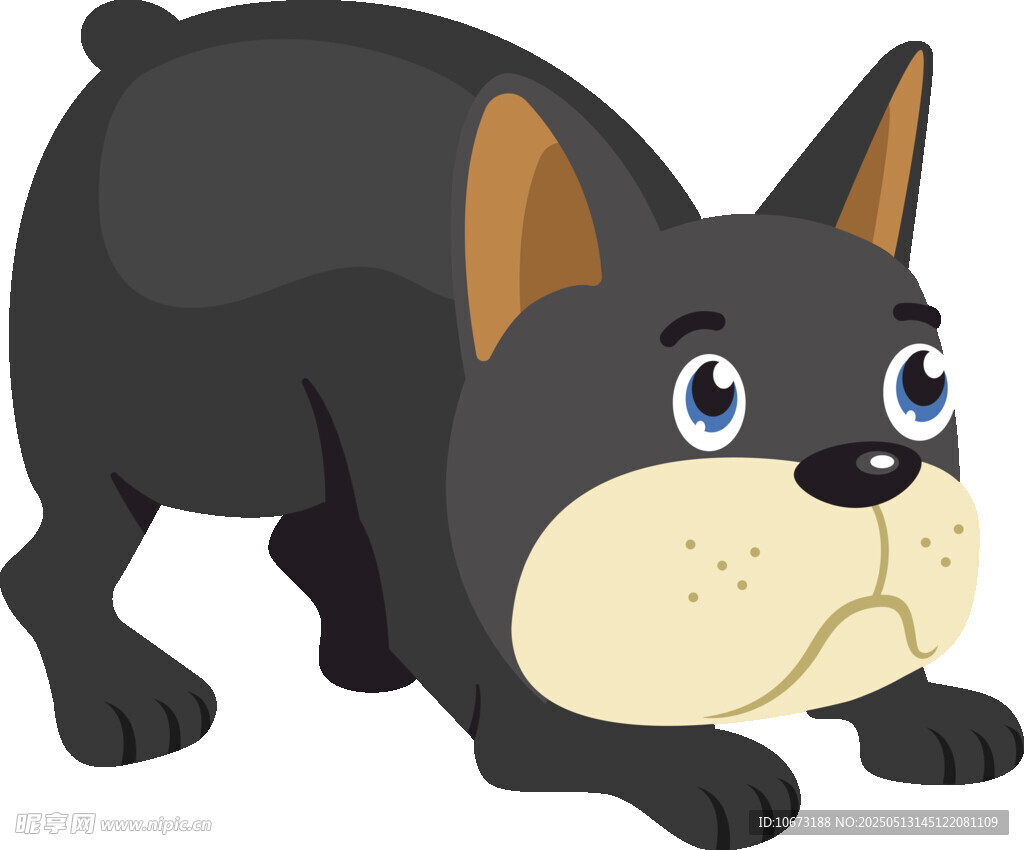 趴着的黑色法国斗牛犬