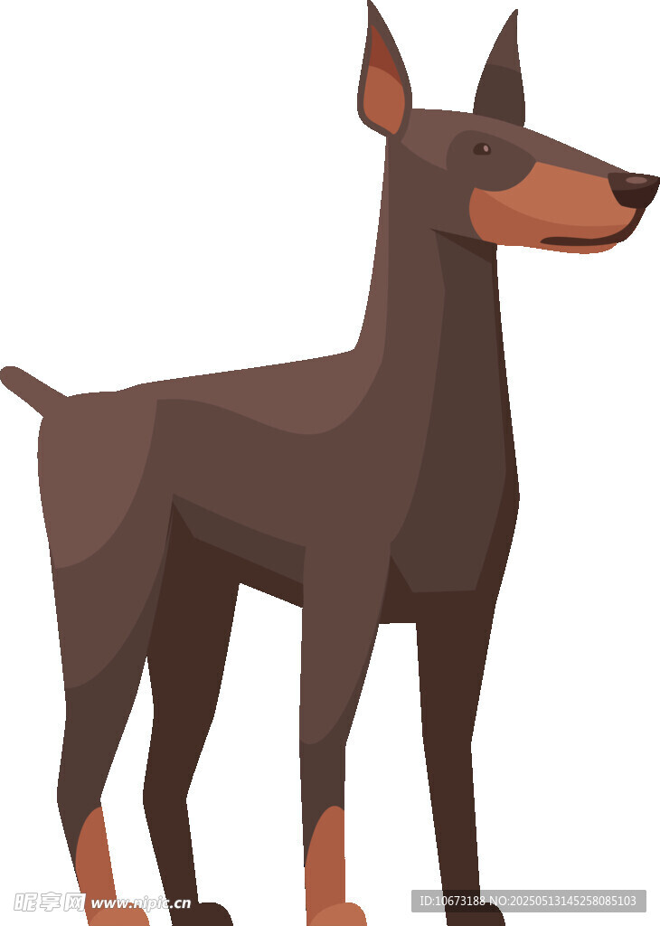 卡通杜宾犬形象展示