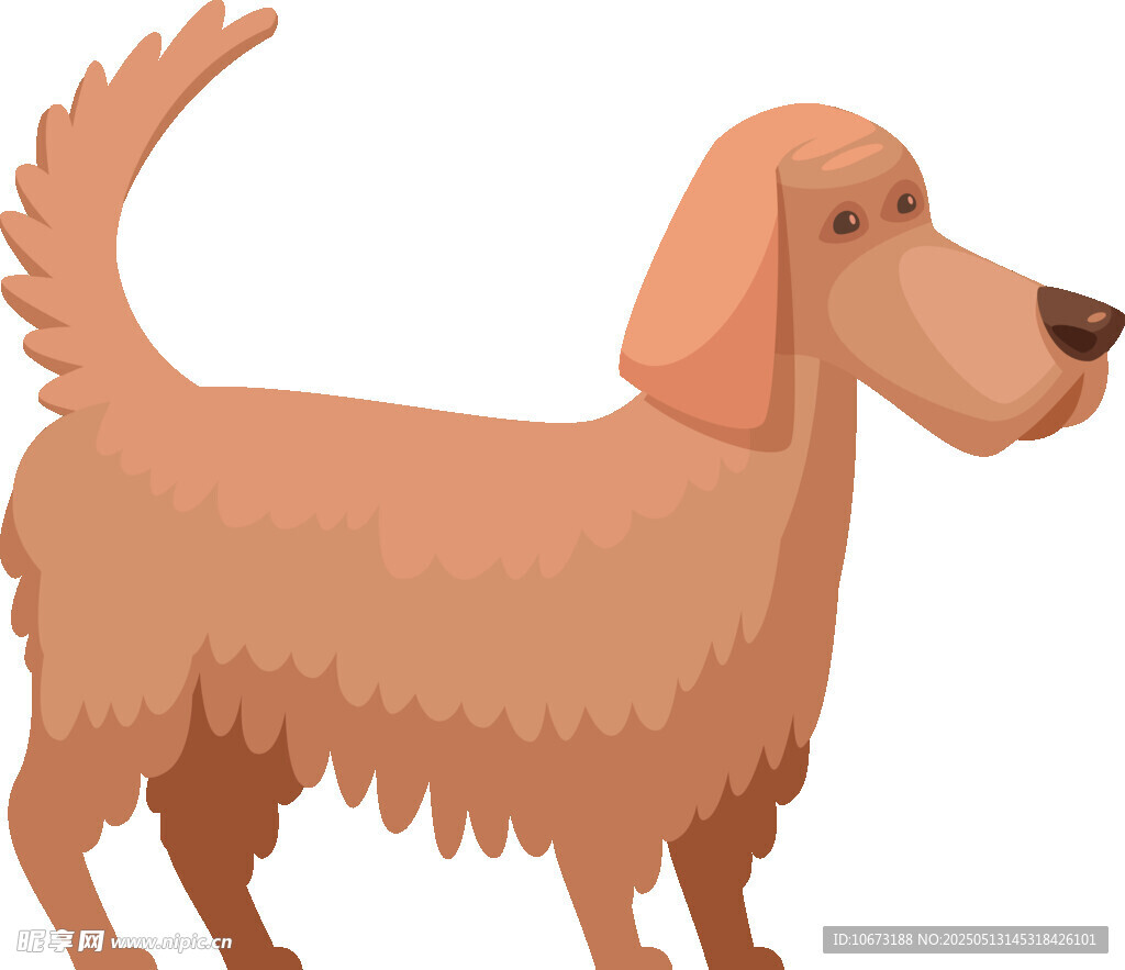 可爱长毛猎犬插画形象