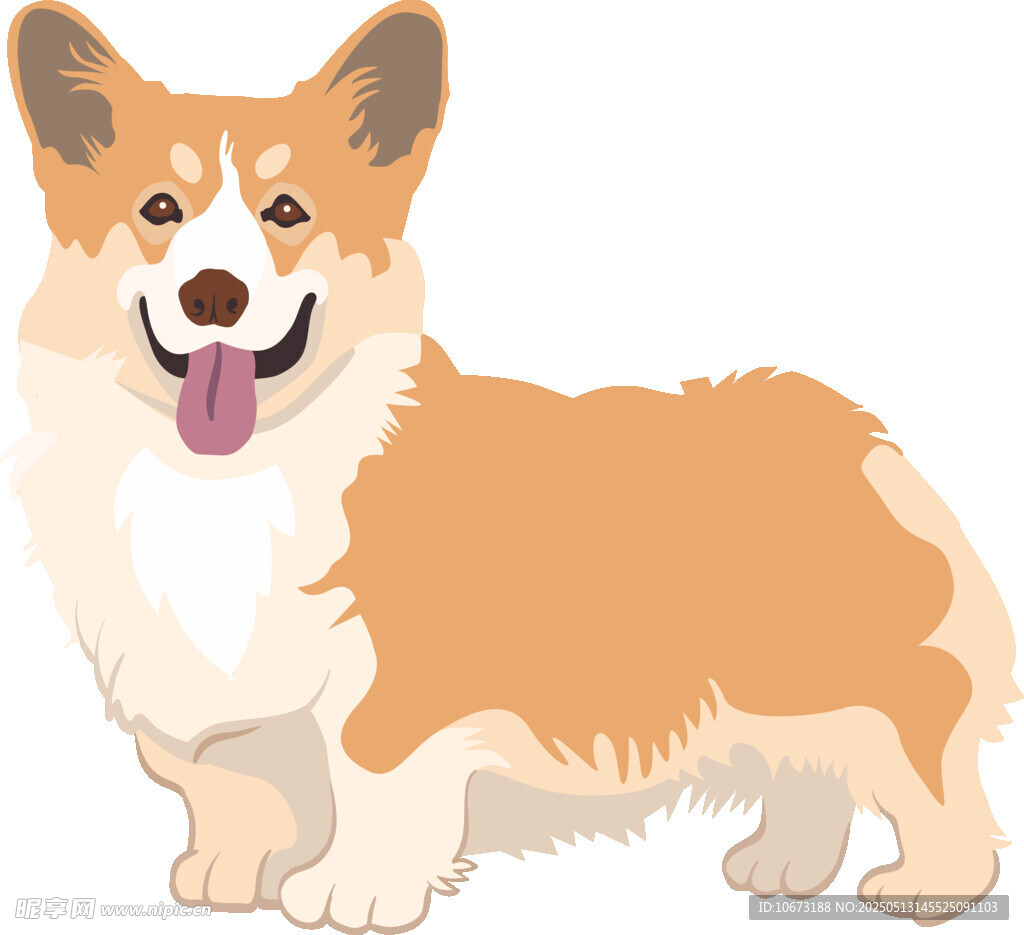 可爱柯基犬插画形象